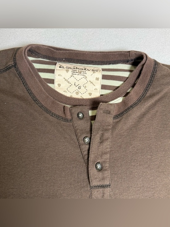 Quiksilver Other - Vintage Quiksilver Shirt Men Large Long Sleeve Graphic Y2K Brown Heavy Layered
